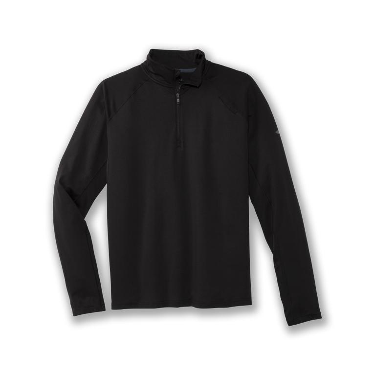 Brooks Dash 1/2 Zip - Mens Running Jackets - Black (04327ZQJM)